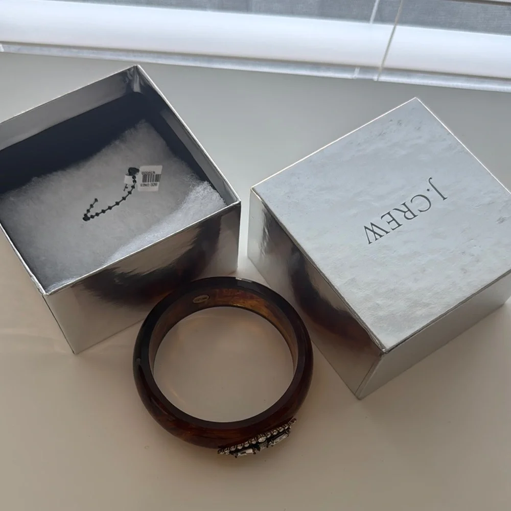 Rare J.Crew Lulu Frost Tortoise Bangle Bracelet - Picture 2 of 3